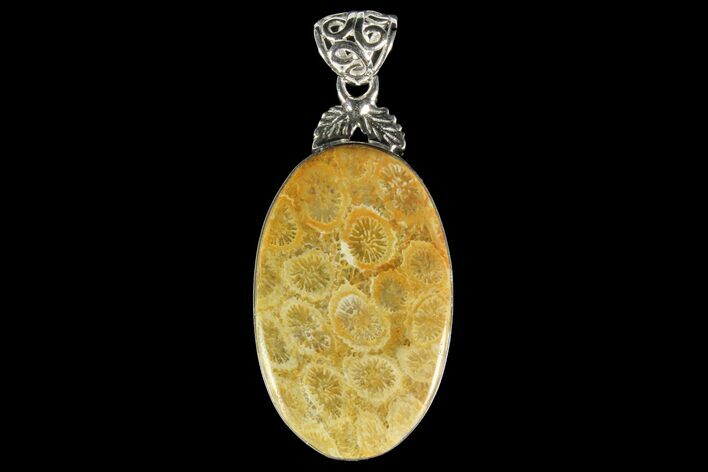 Million Year Old Fossil Coral Pendant - Sterling Silver #142292